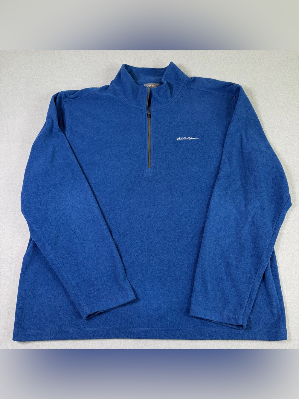 Eddie Bauer Blue 1/4 Zip Lightweight Pullover Fleece Men's Size XL